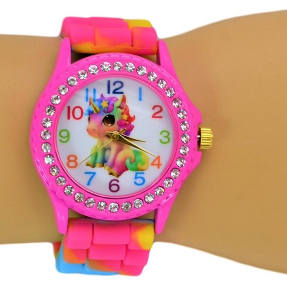Girls Unicorn Gift Set Stones Watch & Drawstring Backpack. Choose From 3 Colors - Picture 5 of 16